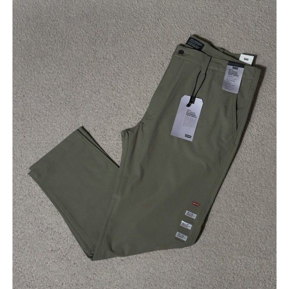 Levis XX Chino Standard Tech Pants 38x30 High Stretch UPF 50+ Quick Dry Green